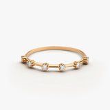 14k Gold Diamond Stacking Ring 14K Rose Gold Ferkos Fine Jewelry