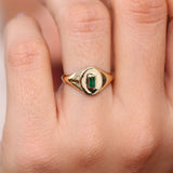 14k Gold Baguette Emerald Signet Ring Ferkos Fine Jewelry