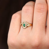 14k Gold Baguette Emerald Signet Ring Ferkos Fine Jewelry