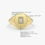 14K Gold Baguette Diamond Signet Ring Ferkos Fine Jewelry