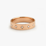 14K Gold Starburst Band 14K Rose Gold Ferkos Fine Jewelry