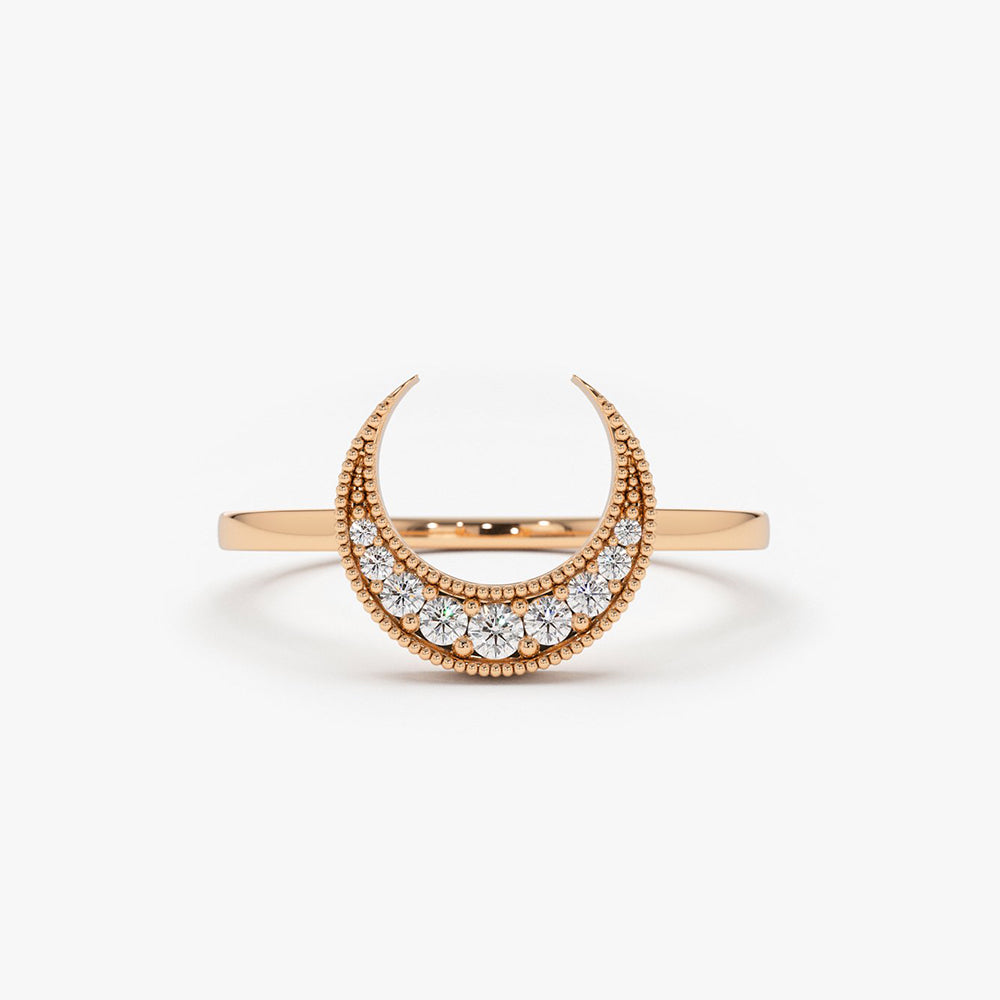 Crescent Moon Ring, Dainty Moon Ring, Adjustable Ring, Minimalist