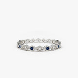 14k Sapphire Art Deco Wedding Band Ferkos Fine Jewelry