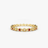14k Ruby Art Deco Wedding Band 14K Gold Ferkos Fine Jewelry