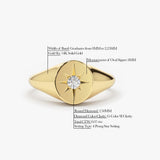 14K Gold Starburst Diamond Signet Ring Ferkos Fine Jewelry