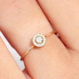 14K Gold Halo Diamond Ring Ferkos Fine Jewelry