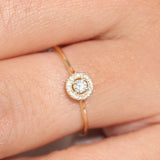 14K Gold Halo Diamond Ring Ferkos Fine Jewelry