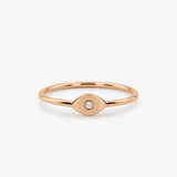 14K Gold Evil Eye Diamond Ring 14K Rose Gold Ferkos Fine Jewelry