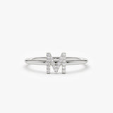 14K Gold Diamond Initial Ring 14K White Gold Ferkos Fine Jewelry
