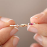 14k Gold Baguette and Round Diamond Ring Ferkos Fine Jewelry