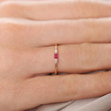 14K Baguette Ruby With Diamond Ring Ferkos Fine Jewelry