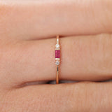 14K Baguette Ruby With Diamond Ring Ferkos Fine Jewelry