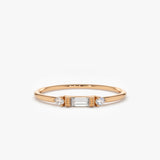 14k Gold Baguette and Round Diamond Ring 14K Rose Gold Ferkos Fine Jewelry