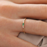 14k Baguette Emerald with Diamond Ring Ferkos Fine Jewelry