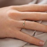 14k Baguette Emerald with Diamond Ring Ferkos Fine Jewelry