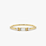 14k Gold Baguette and Round Diamond Ring 14K Gold Ferkos Fine Jewelry
