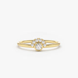 14K Gold Half Halo Diamond Ring 14K Gold Ferkos Fine Jewelry