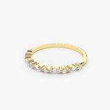 14K Gold Marquise and Round Diamond Ring Ferkos Fine Jewelry