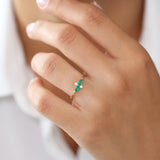 14K Gold Pear Shape Emerald and Diamond Cluster Ring Ferkos Fine Jewelry