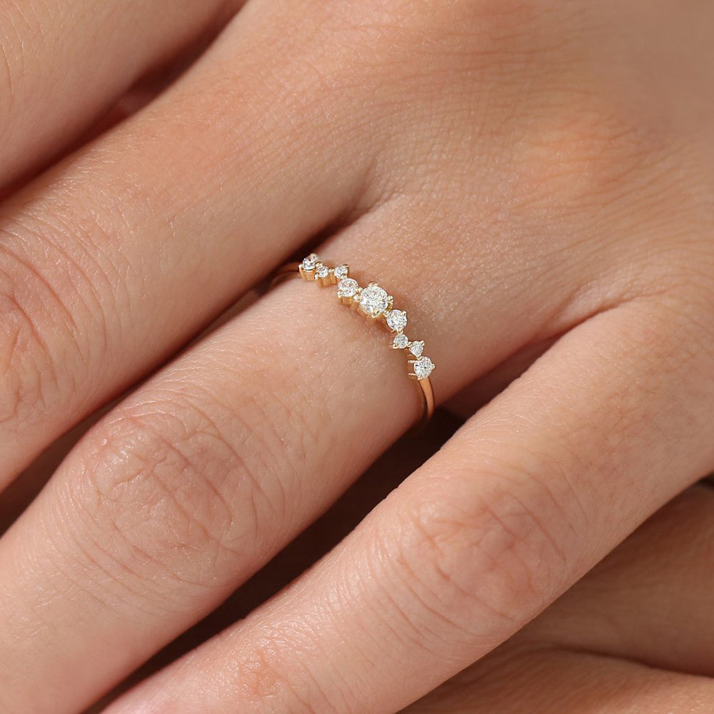 Small diamond cluster ring Clearance