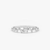 14k Multistone Diamond Cluster Ring 14K White Gold Ferkos Fine Jewelry