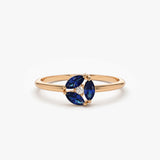 14k Marquise Sapphire Cluster Ring 14K Rose Gold Ferkos Fine Jewelry