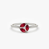 14k Ruby Cluster Diamond Ring Ferkos Fine Jewelry