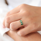 14k Triple Oval Emerald Diamond Ring Ferkos Fine Jewelry