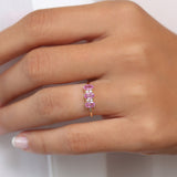 14k Oval Genuine Pink Sapphire and Diamond Ring Ferkos Fine Jewelry