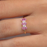 14k Oval Genuine Pink Sapphire and Diamond Ring  Ferkos Fine Jewelry