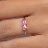 14k Oval Genuine Pink Sapphire and Diamond Ring Ferkos Fine Jewelry