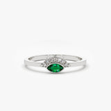 14k Marquise Emerald Eye Diamond Ring Ferkos Fine Jewelry