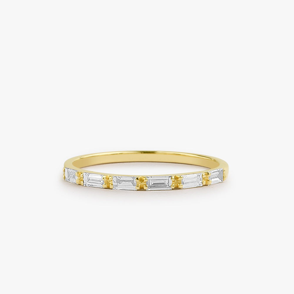 Gold baguette diamond band Clearance