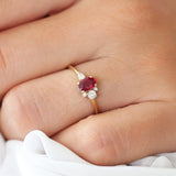 14k Diamond and Oval Ruby Ring  Ferkos Fine Jewelry