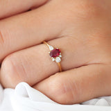 14k Diamond and Oval Ruby Ring Ferkos Fine Jewelry