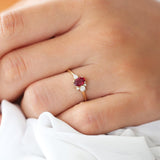 14k Diamond and Oval Ruby Ring Ferkos Fine Jewelry