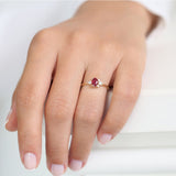 14k Diamond and Oval Ruby Ring Ferkos Fine Jewelry