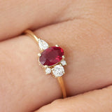 14k Diamond and Oval Ruby Ring Ferkos Fine Jewelry