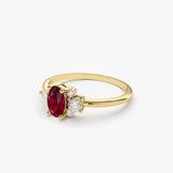 14k Diamond and Oval Ruby Ring Ferkos Fine Jewelry