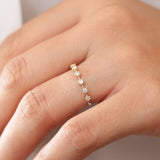 14K Gold 7 Stone Round Diamond Wedding Ring  Ferkos Fine Jewelry