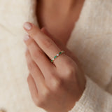 14k Marquise Emerald and Diamond Wedding Band Ferkos Fine Jewelry