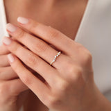 14K Gold Asymmetrical Baguette and Round Diamond Wedding Ring Ferkos Fine Jewelry