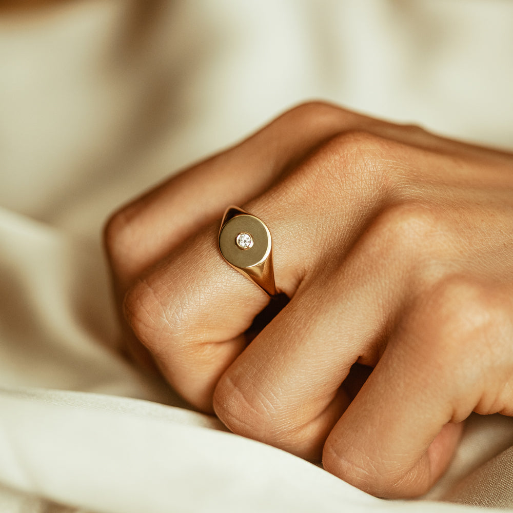 14K Gold Diamond Pinky Signet Ring – Ferkos Fine Jewelry