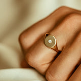 14K Gold Diamond Pinky Signet Ring Ferkos Fine Jewelry