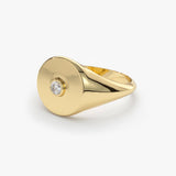 14K Gold Diamond Pinky Signet Ring Ferkos Fine Jewelry