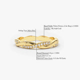 14K Gold Weaving Braid Eternity Diamond Ring Ferkos Fine Jewelry