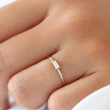 14K Gold Baguette & Round Diamond Engagement Ring Ferkos Fine Jewelry