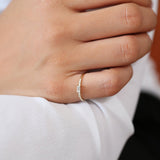 14K Gold Baguette & Round Diamond Engagement Ring Ferkos Fine Jewelry