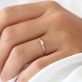 14K Gold Baguette & Round Diamond Engagement Ring Ferkos Fine Jewelry