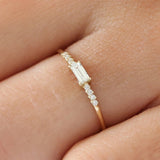 14K Gold Baguette & Round Diamond Engagement Ring Ferkos Fine Jewelry